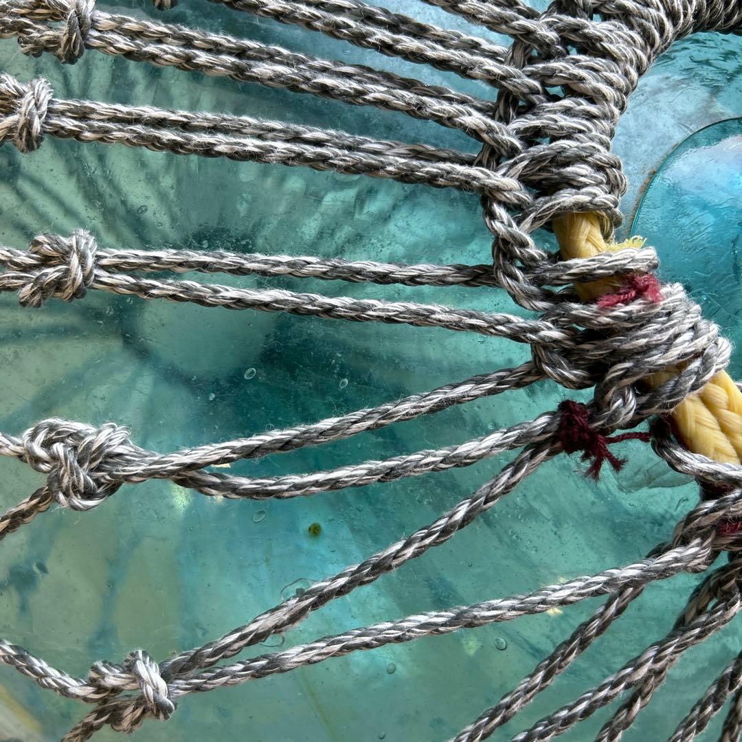 48センチ特大美　ガラス玉　浮き玉　吊り下げ　自立で立つ　置物　インテリア　漁具