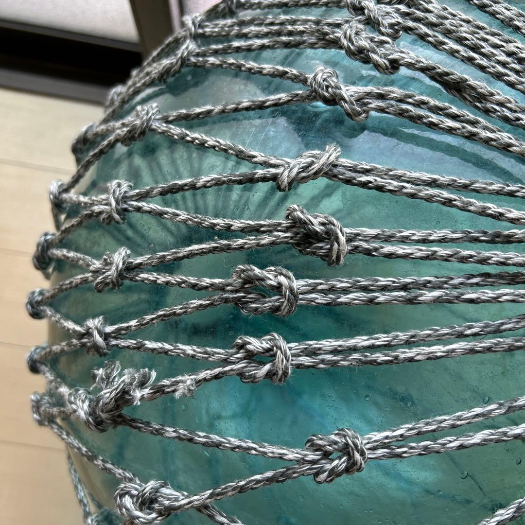 48センチ特大美　ガラス玉　浮き玉　吊り下げ　自立で立つ　置物　インテリア　漁具