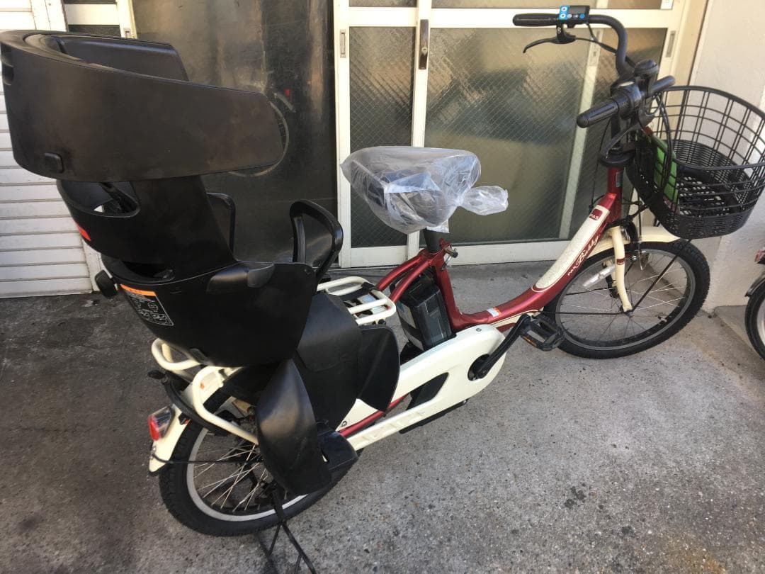 地域限定送料無料　パスバビーアン　子供乗せ　12,3AH　赤②　神戸　電動自転車