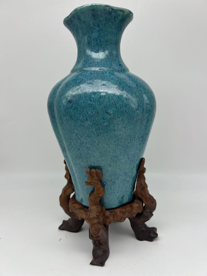 中国大清雍正爐鈞釉梅瓶唐物古美術品　江戸アンティーク骨董コレクション青磁