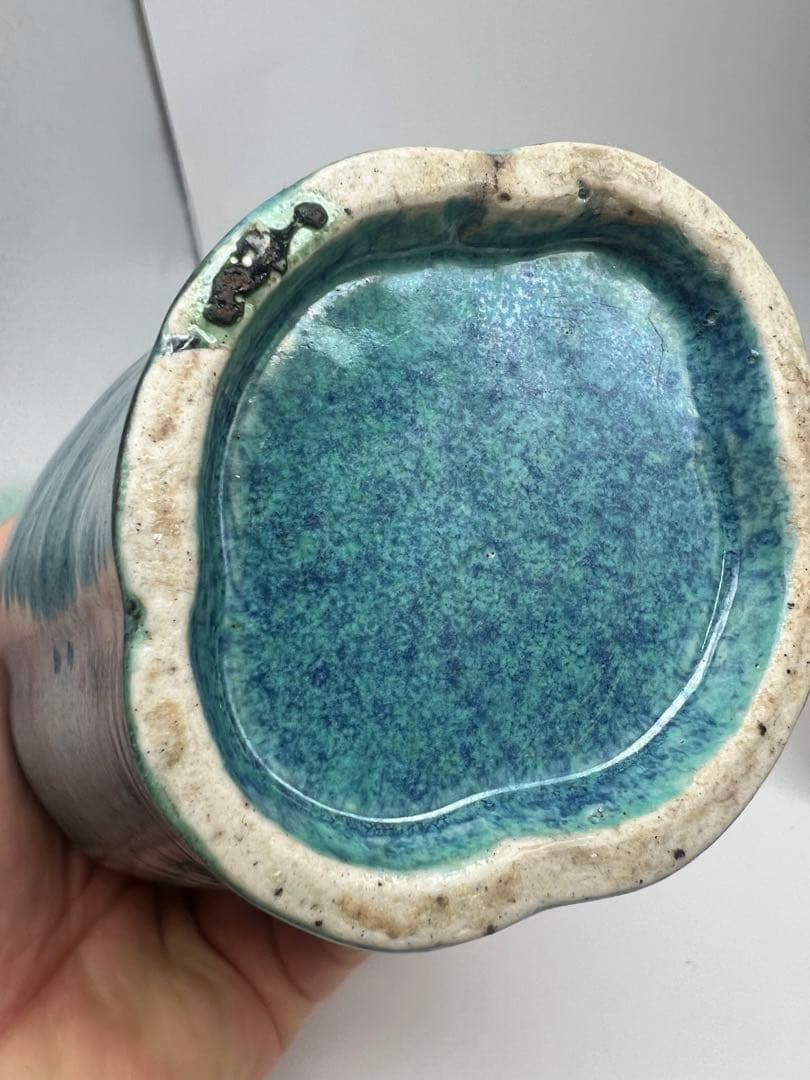 中国大清雍正爐鈞釉梅瓶唐物古美術品　江戸アンティーク骨董コレクション青磁