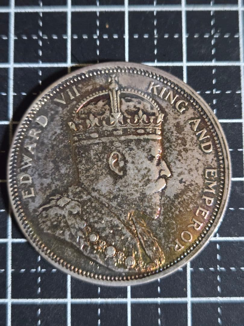 1ドル 1904年 エドワード7世 銀貨 海峡 トーン イギリス古銭