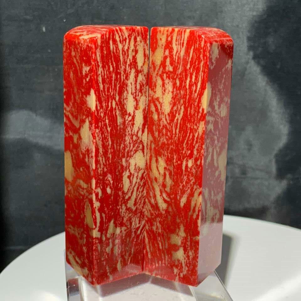 鶏血　希少な一対　鶏血石　印材