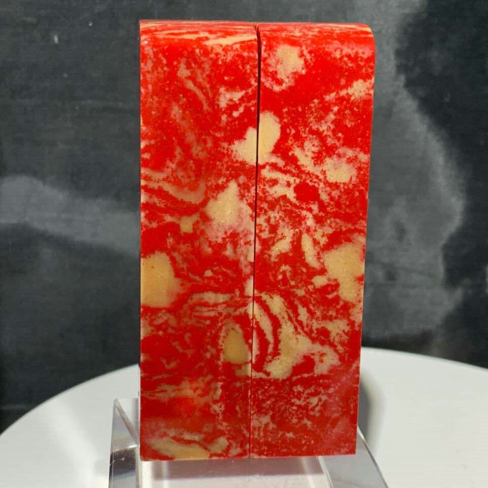 鶏血　希少な一対　鶏血石　印材