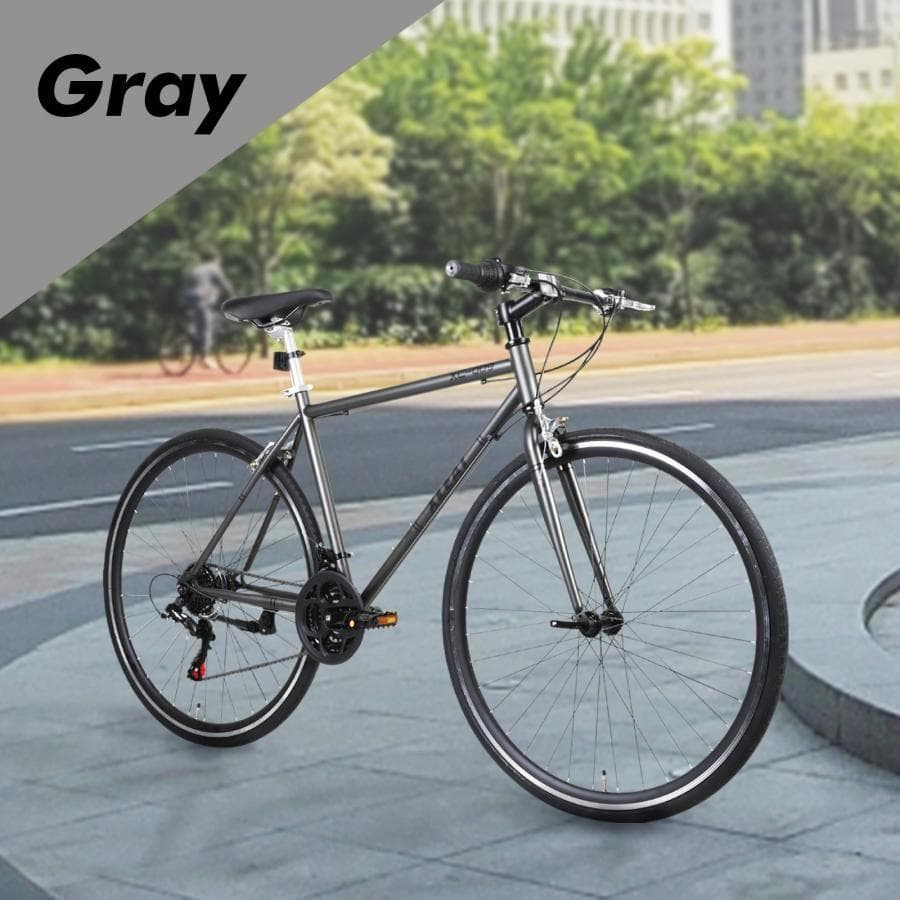 人気クロスバイク 700c シマノ製21段変速 ライト2089スタンド付 自転車