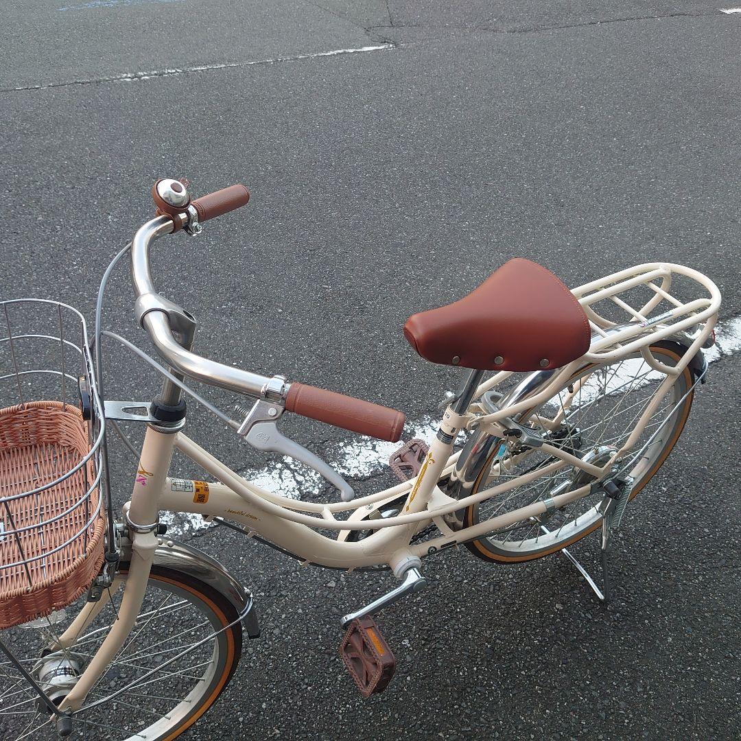 【直接引取限定•大田区】子供用自転車 クリーム色 前カゴ付き(あさひサイクル)