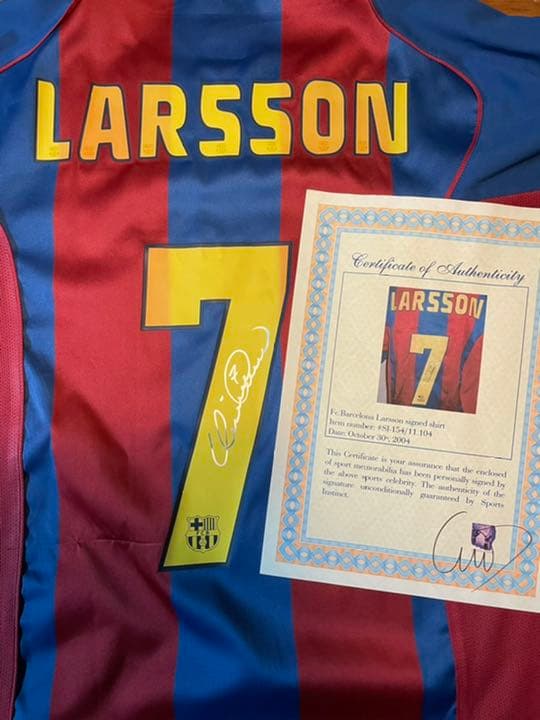 バルサ　ヘンリク・ラーション　サインユニホーム　鑑定付き