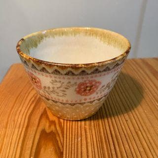 花柄ドット模様陶器カップ