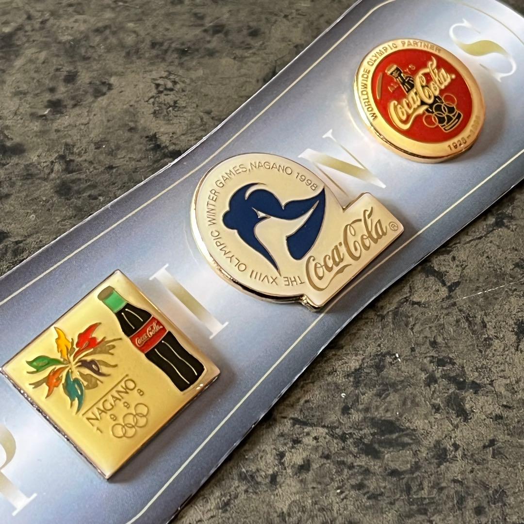 【激レア】コカ・コーラ 長野オリンピック ノベルティピンバッジ 3個セット