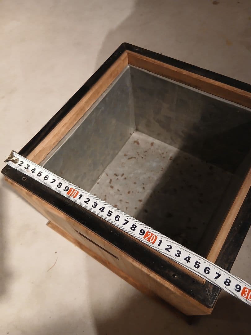 木製正方形アンティーク　火鉢　昭和レトロ