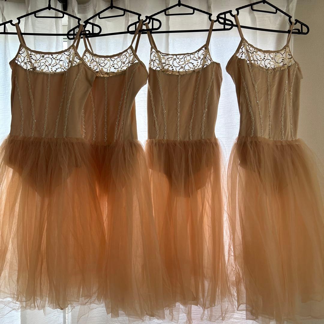 バレエ 衣装 チュニックレオタード ベージュレディース ドレス