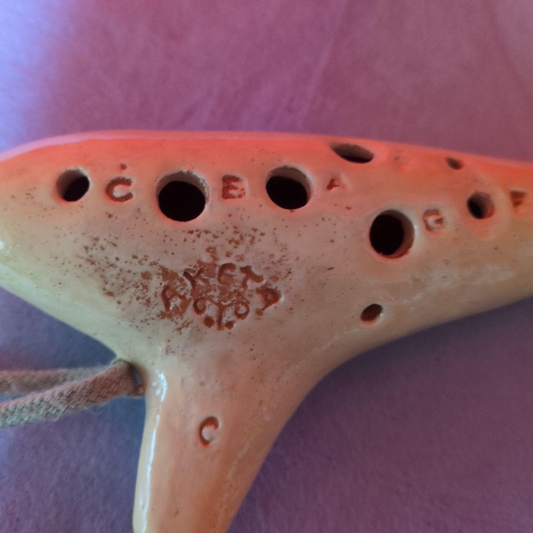 陶器製オカリナ C-D-E-F-G-A 音階★ケース付き