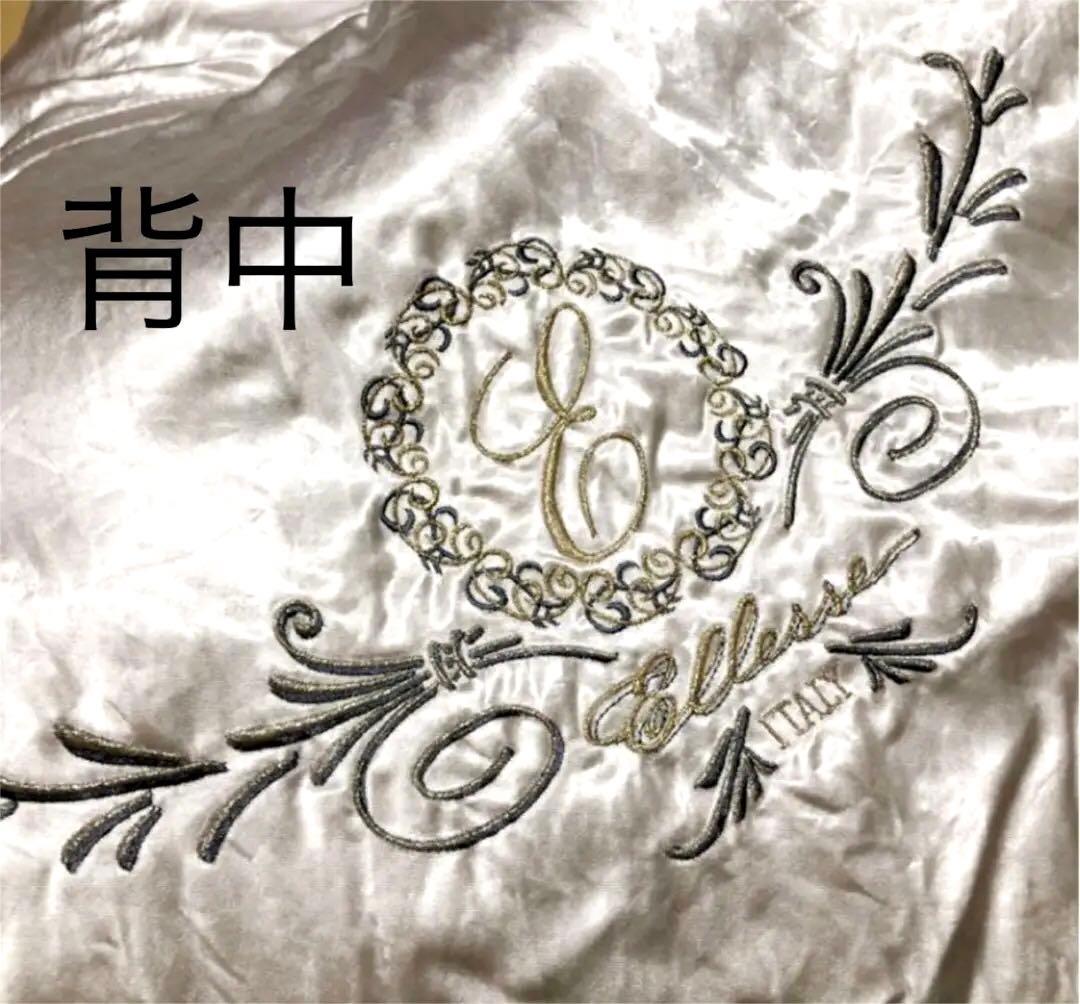 80s エレッセ　スキーウェア　上下　レディース　L　シルバー　セットアップ