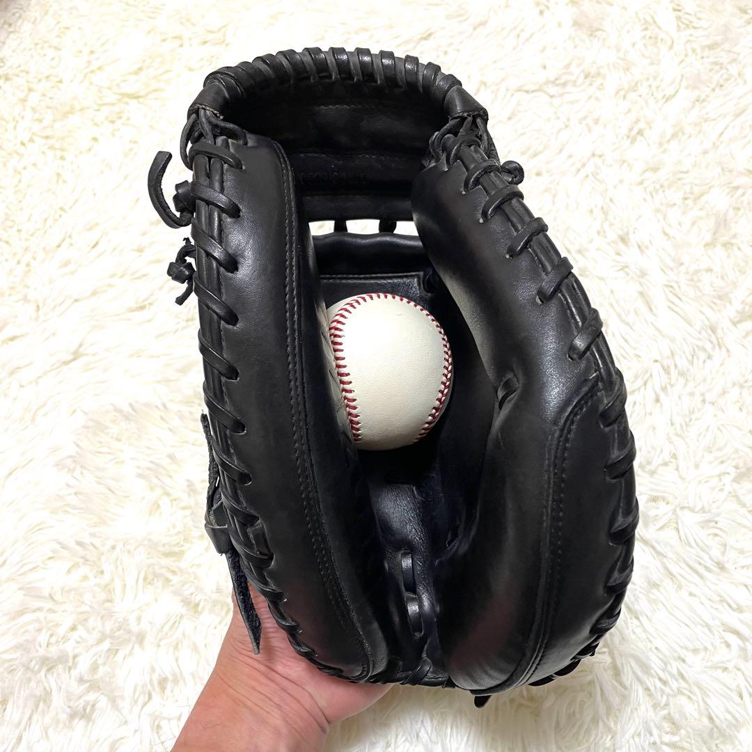 【美品】 ミズノ ビクトリーステージ 硬式 キャッチャーミット 黒 捕手用 厚革