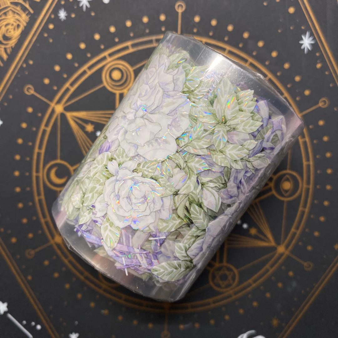 【S】海外　10m巻　貝殻光マスキングテープ　お花系/古風系/装飾系