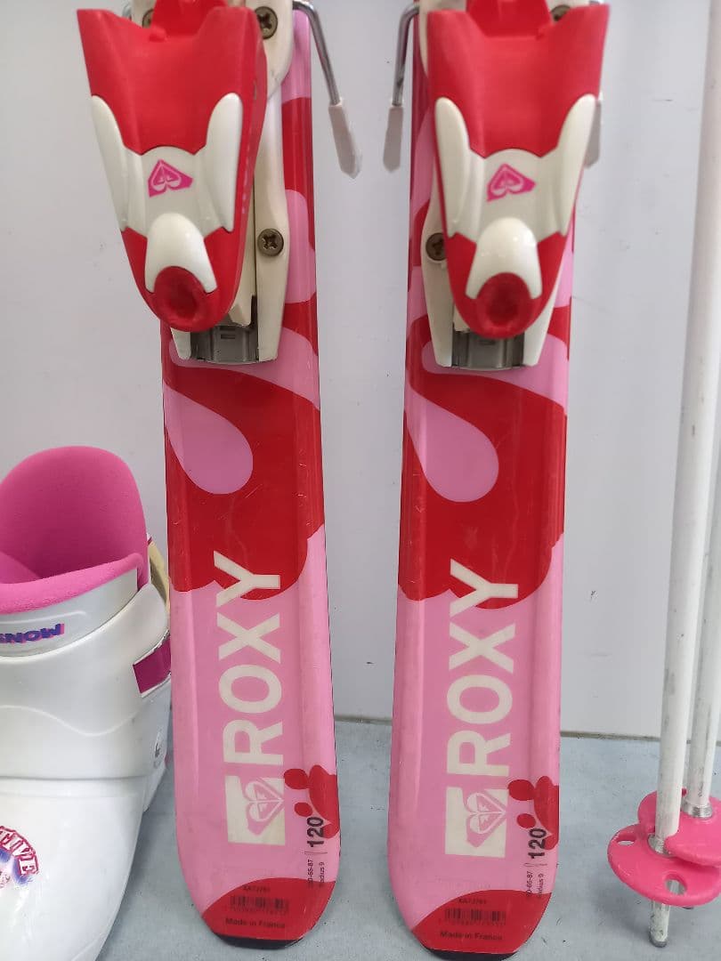 ROXY ジュニアスキーセット 板120cm ブーツ白19～20cm.黒21cm