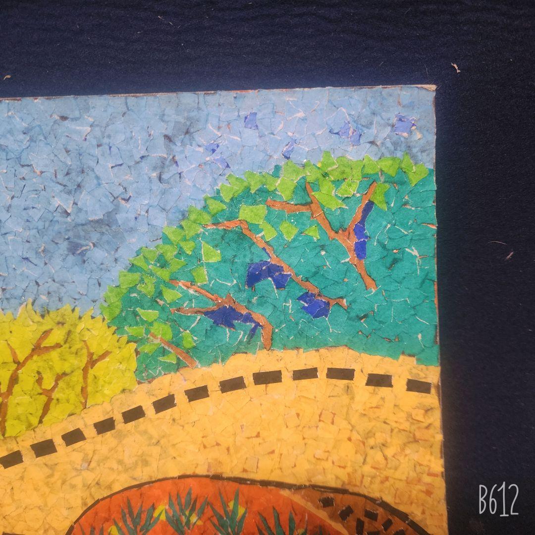 山下清 ちぎり絵 張絵 諫早城メガネ橋