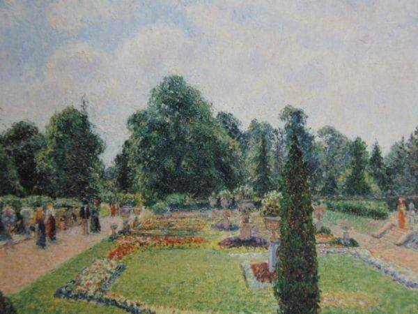 カミーユ・ピサロ、ロンドンのキューガーデン、大温室前の散歩道、希少な画集より