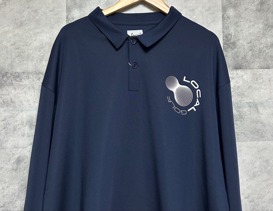 新品　タグ付　ローカルゴルフ　長袖ポロシャツ　ビックプリント M/L ネイビー