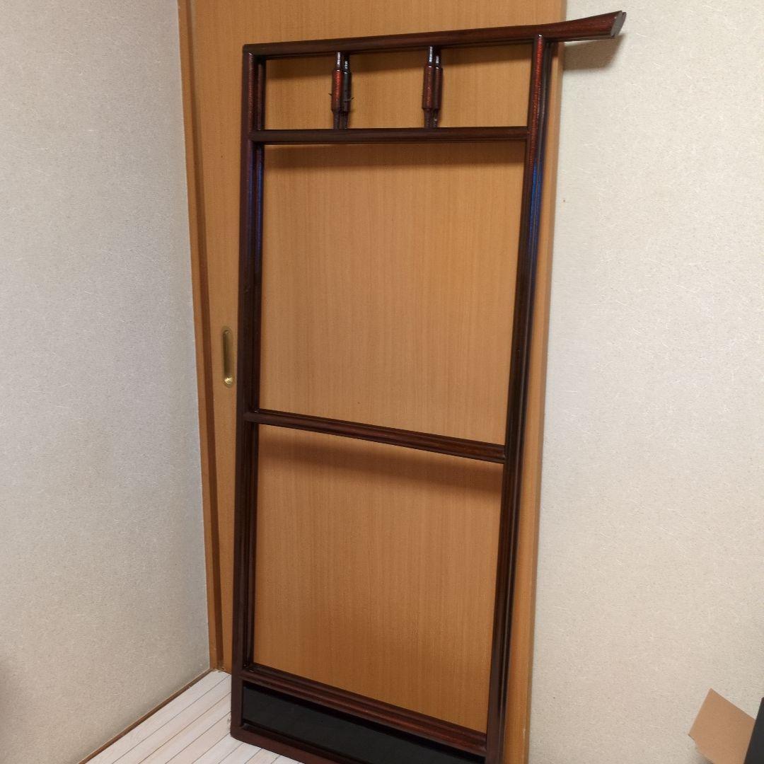 木製衣桁 ダークブラウン 2段式ハンガー