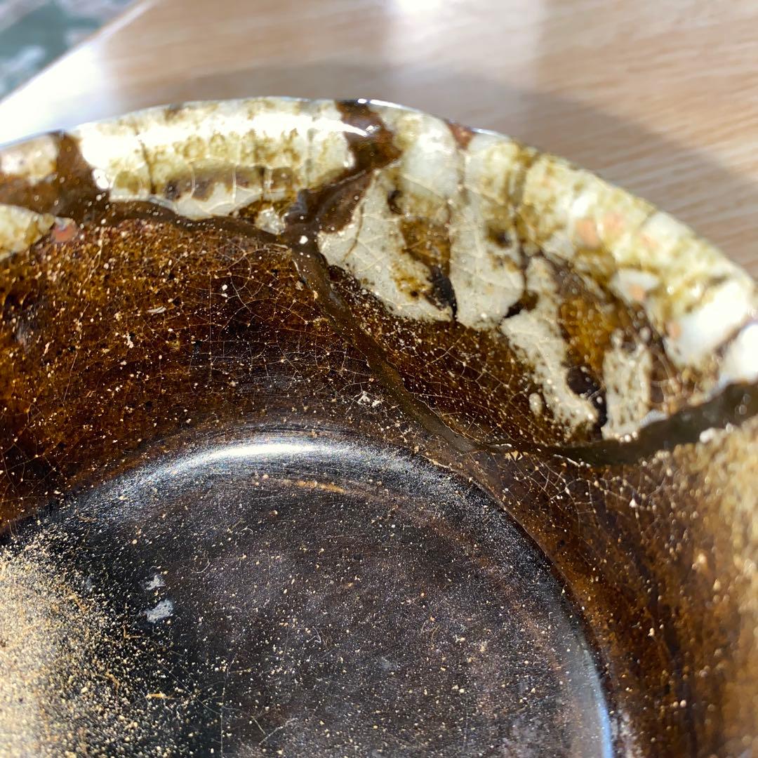 斑唐津　小服茶碗　桃山ー江戸初期　継ぎ有り