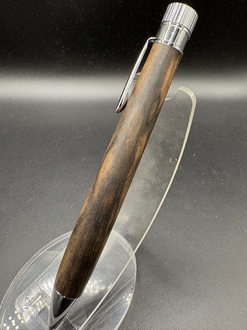 511特上　黒柿　孔雀杢　KATO203 回転式ボールペン