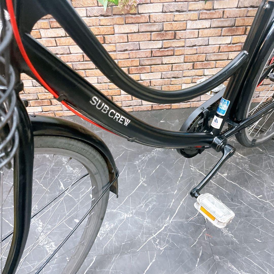 【86】一般車 ママチャリ SUBCREW ブラック 27インチ 外装変速付き