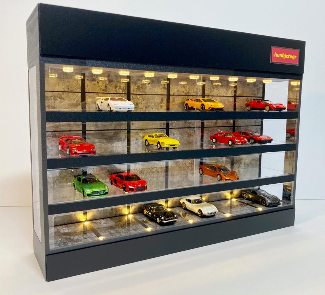 1/64展示40台可・エイジングウォール・4層式ディスプレーBOX/ネオジオラマ