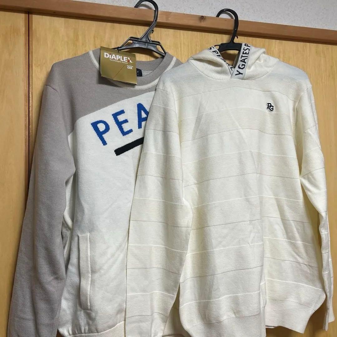 新品　ゴルフ　PEARLY GATES セーター &パーカー　ホワイト グレー