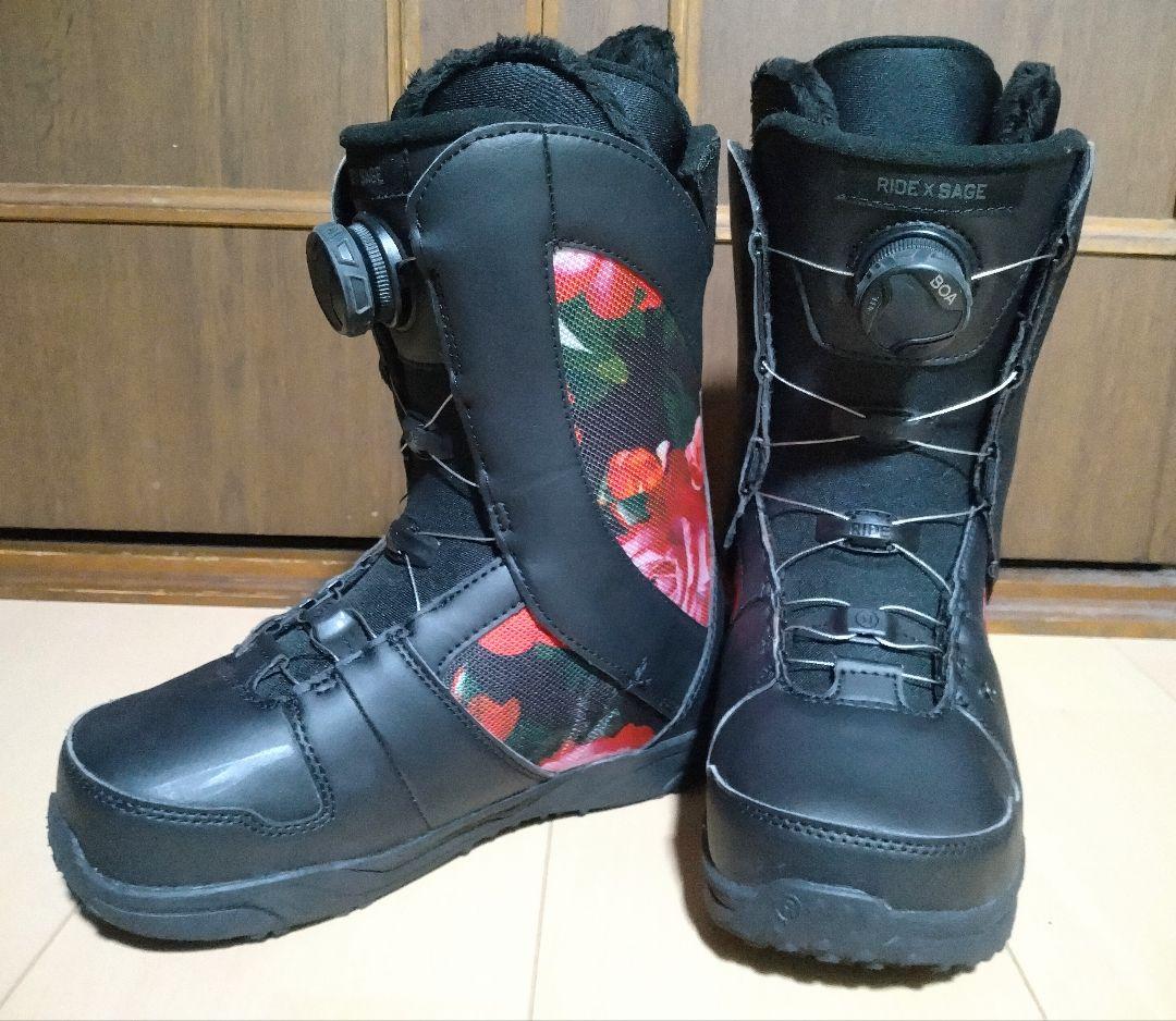 極美品★RIDEライドスノーボードブーツSAGE23.0cm(BOA花柄おしゃれ