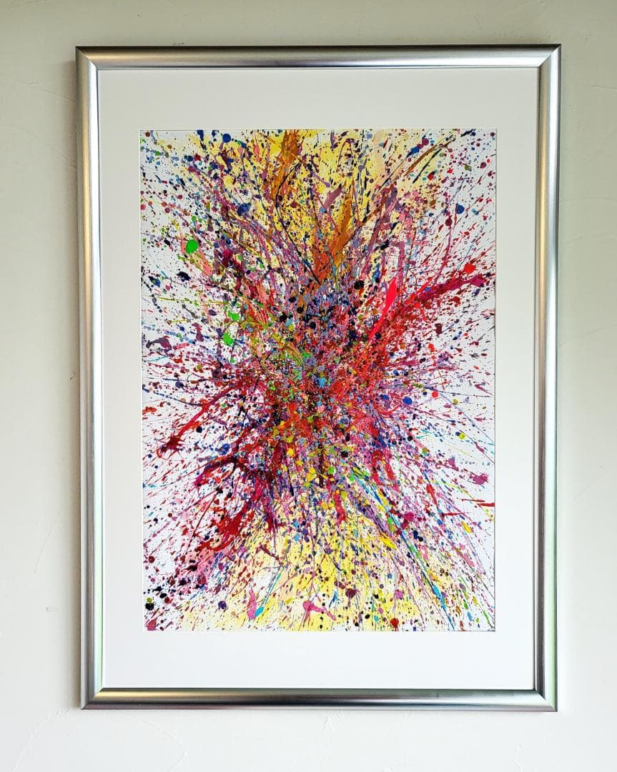 私たちの存在X 2枚セット/ 抽象画 77×56㎝ B2 額縁セット 原画のみ