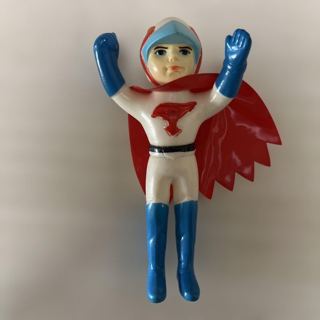 ⚠️レア　ガッチャマン ミニサイズシリーズ 大鷲の健 ソフビ 当時物　亀マーク