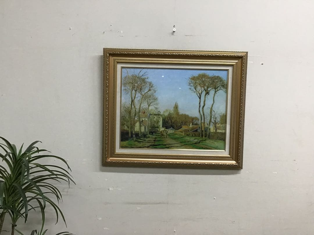 管44☆絵画☆カミーユ・ピサロ☆村の入り口☆複製画