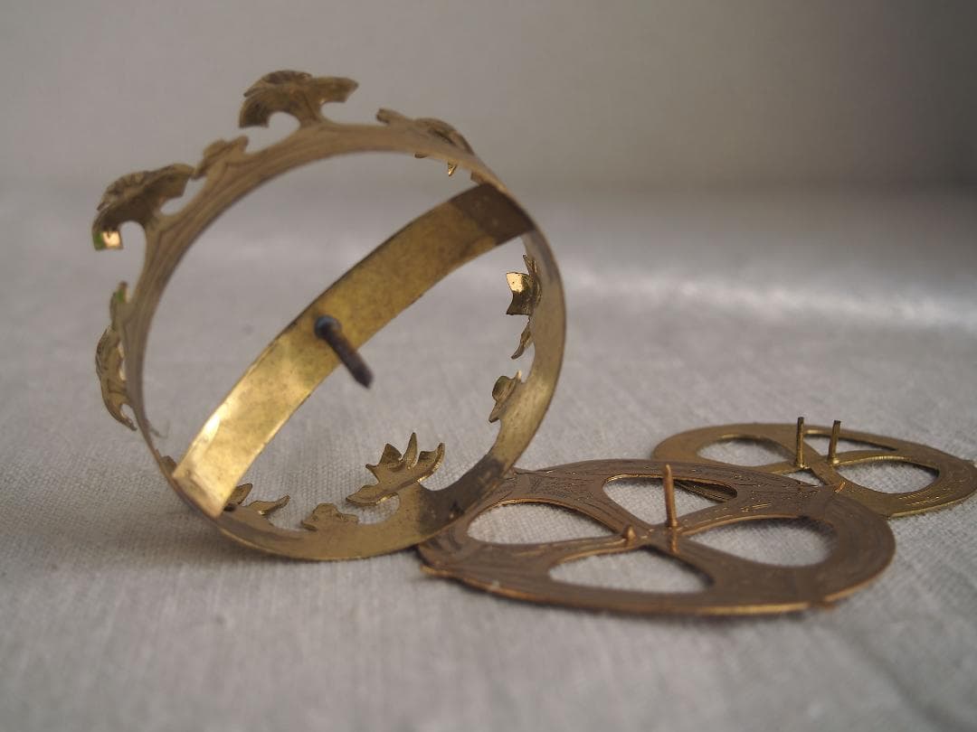 聖人像の王冠 光輪 3点 聖母マリア像 クラウン カトリック彫像用/K378