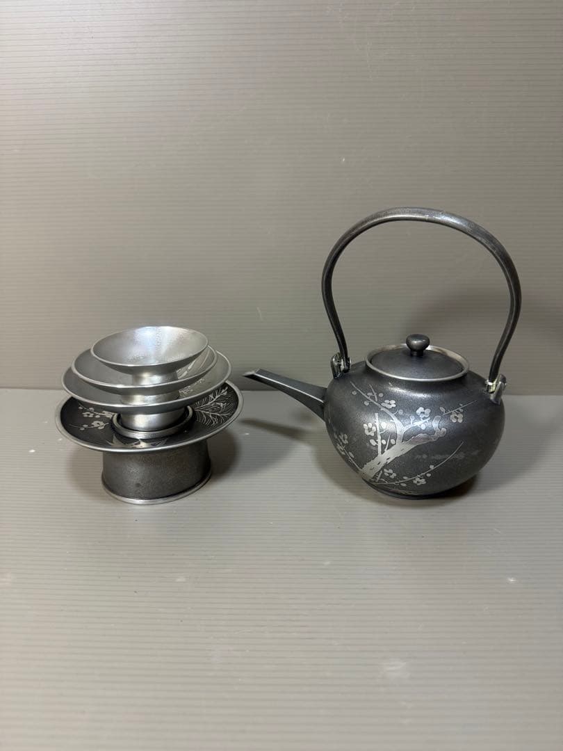 2253 錫製 屠蘇器　本錫　松竹梅