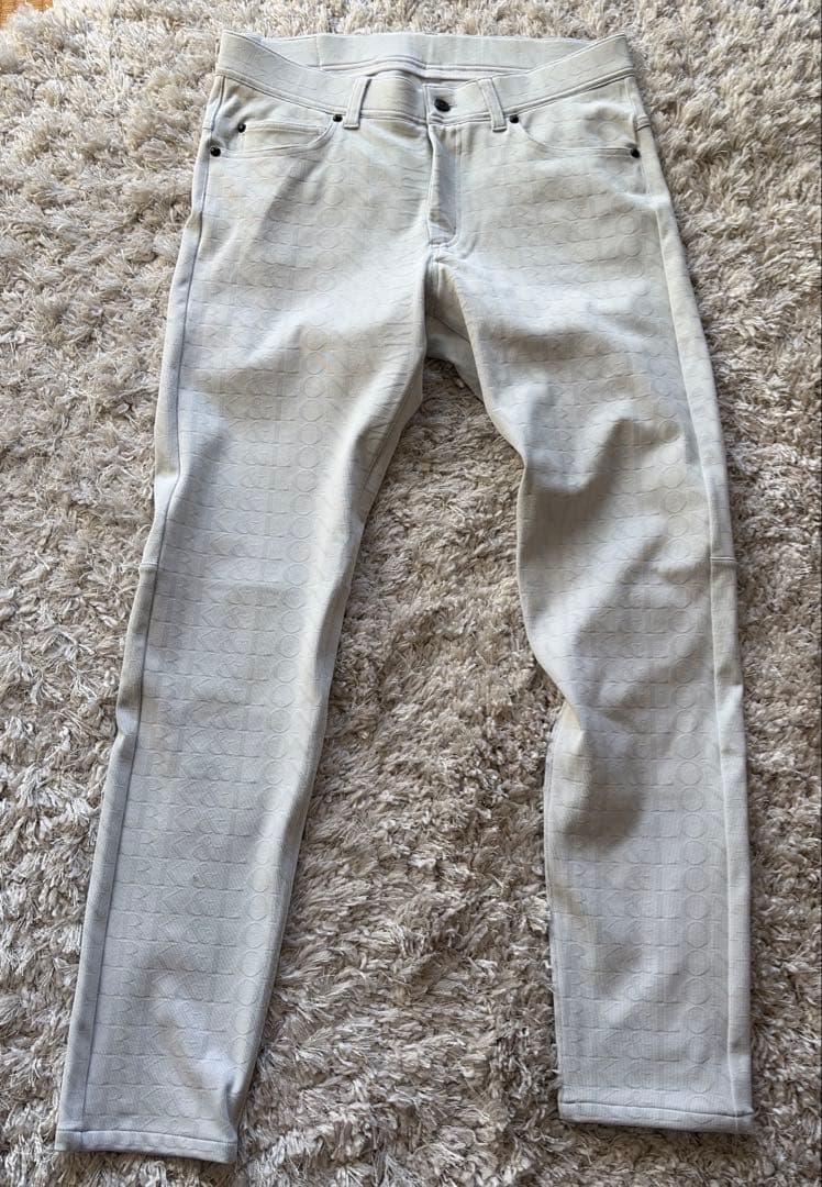 MARK&LONA マークアンドロナ ストレッチ パンツ ロゴ総柄グレー50