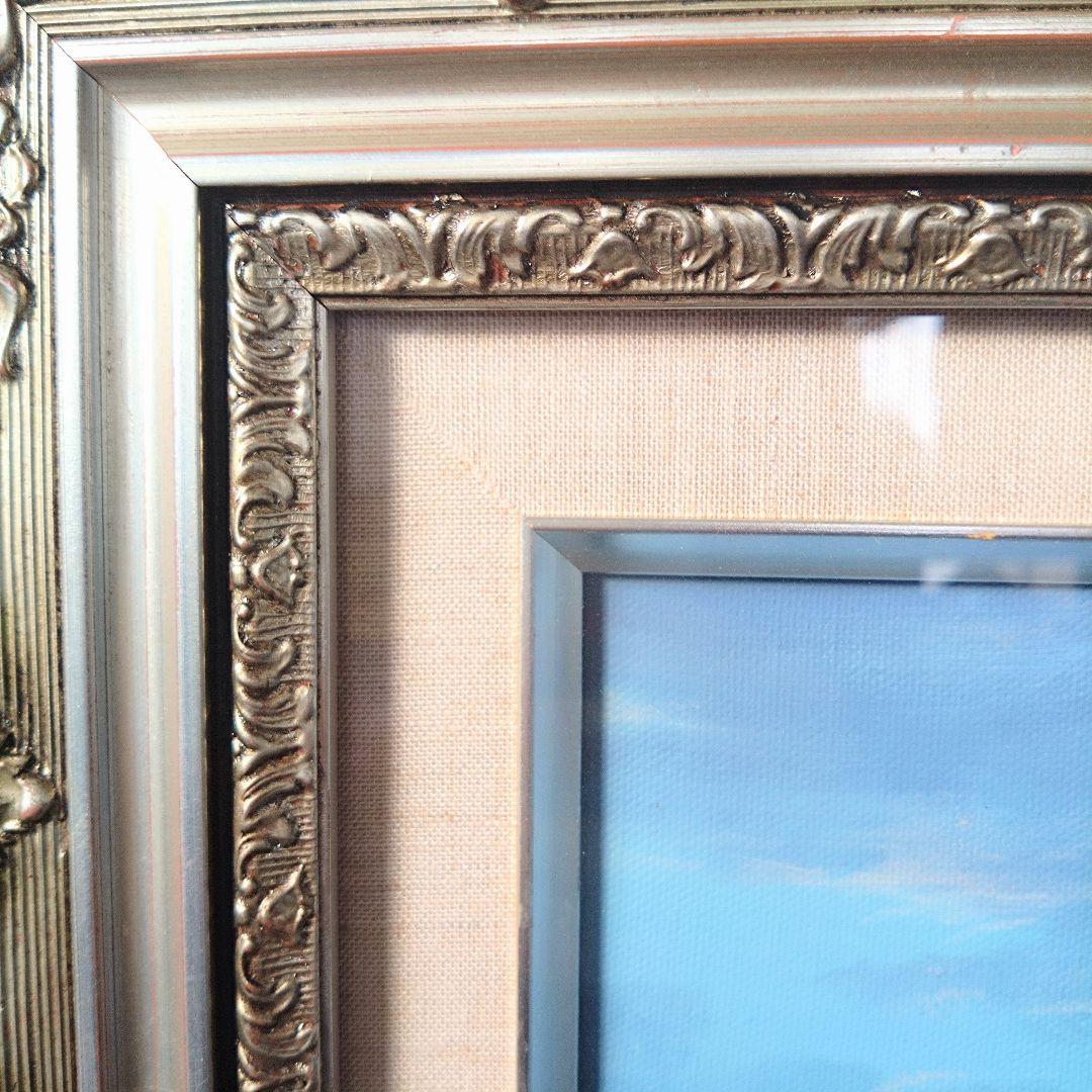 《値下げOK》真作 千葉弘道「朝やけの海」油彩 F20号 大型肉筆画 額装