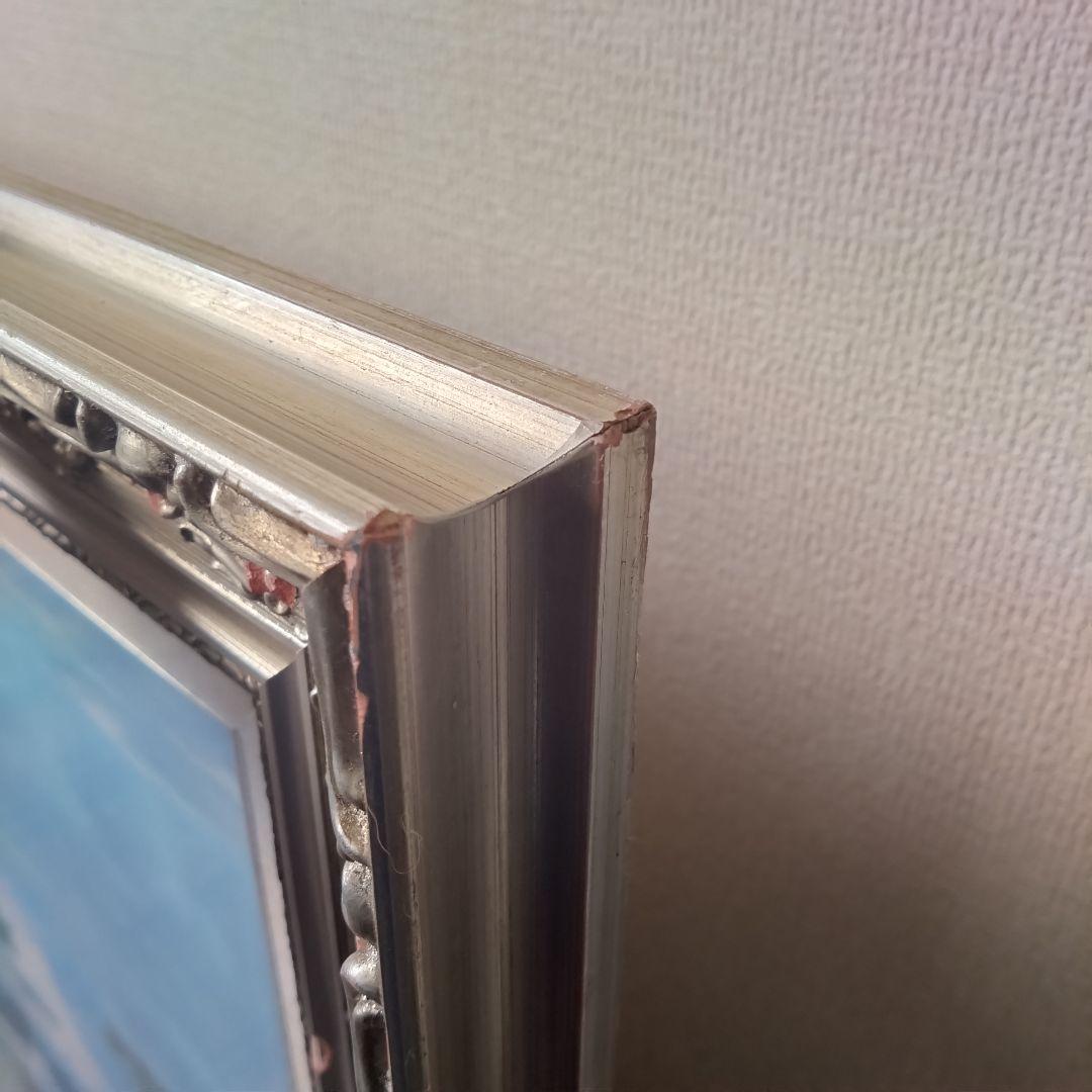 《値下げOK》真作 千葉弘道「朝やけの海」油彩 F20号 大型肉筆画 額装