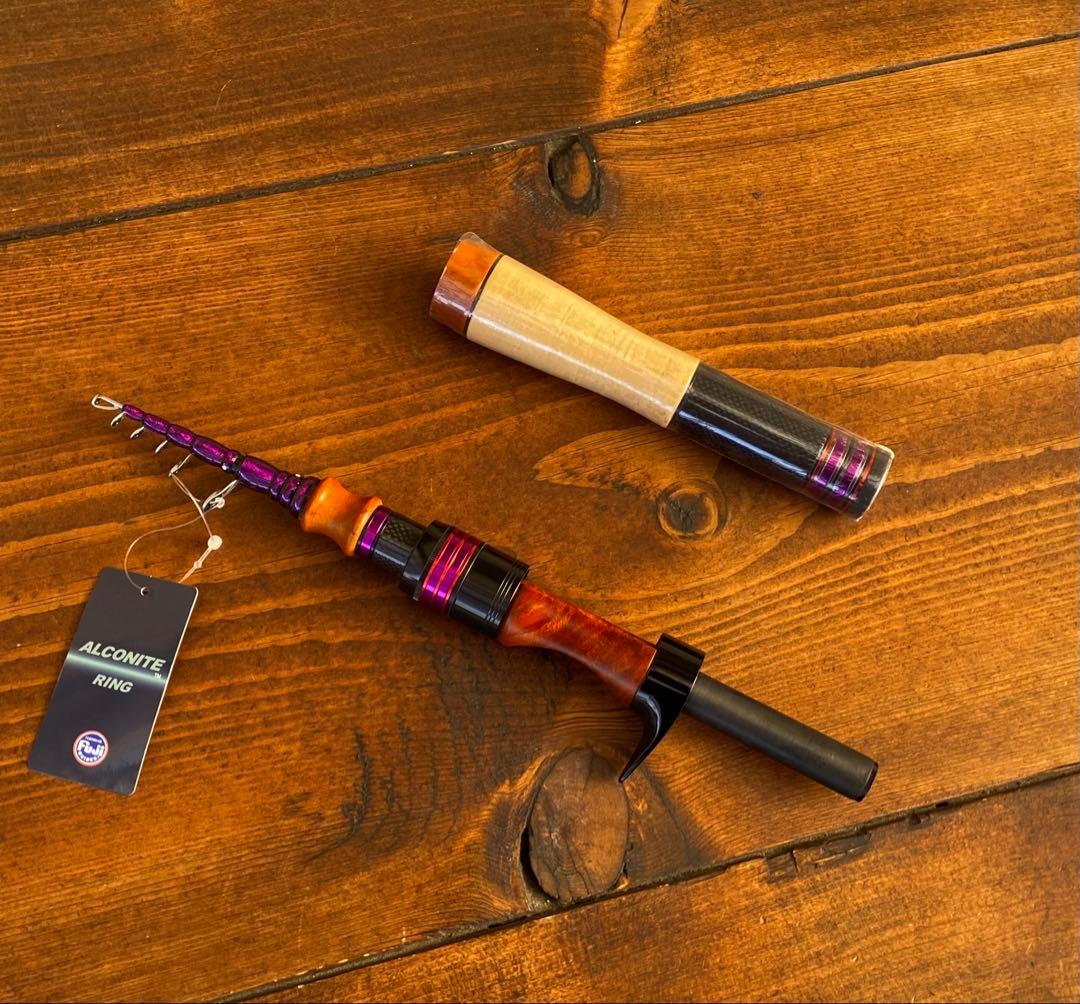 訳アリ　トラウトロッド　テレスコロッド　ウッドグリップ　ベイトロッド　カーボン製