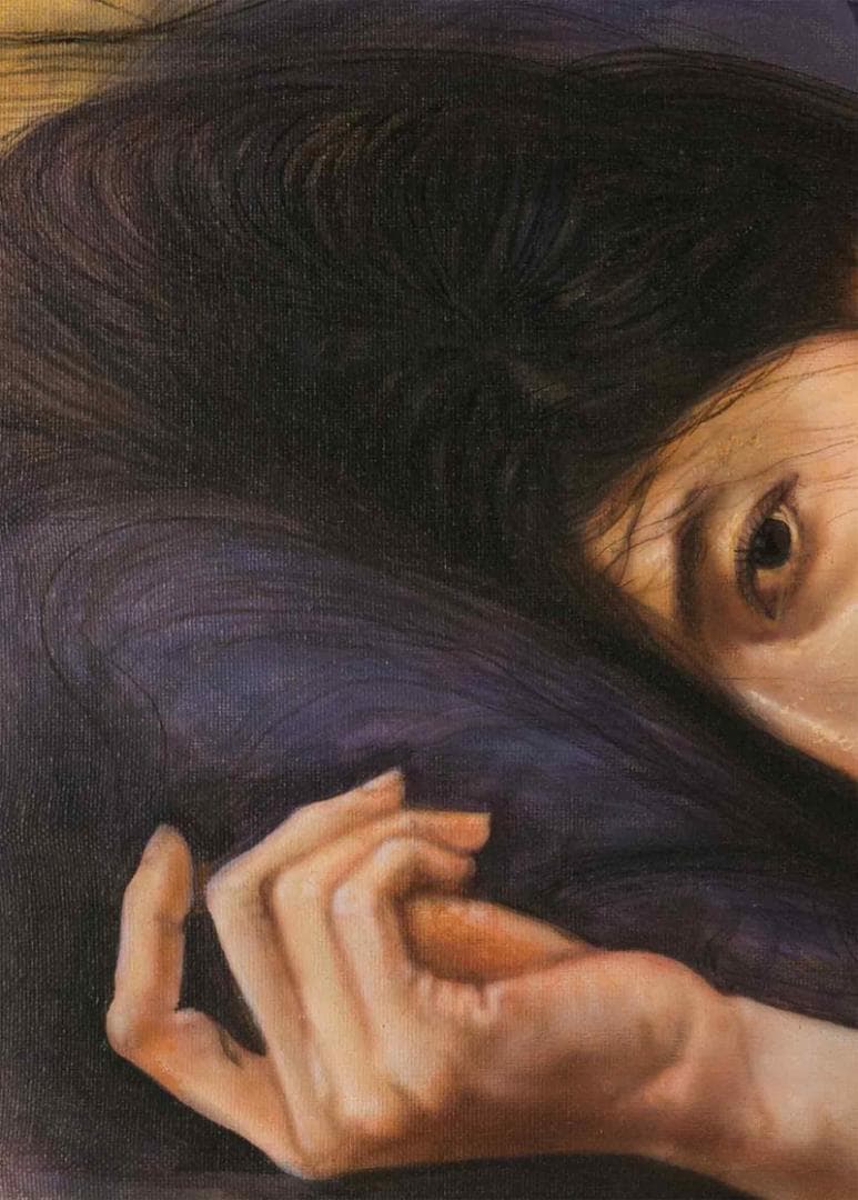 小尾修　油彩　肉筆『余韻』表サイン　共シール　F8号　額無　b882