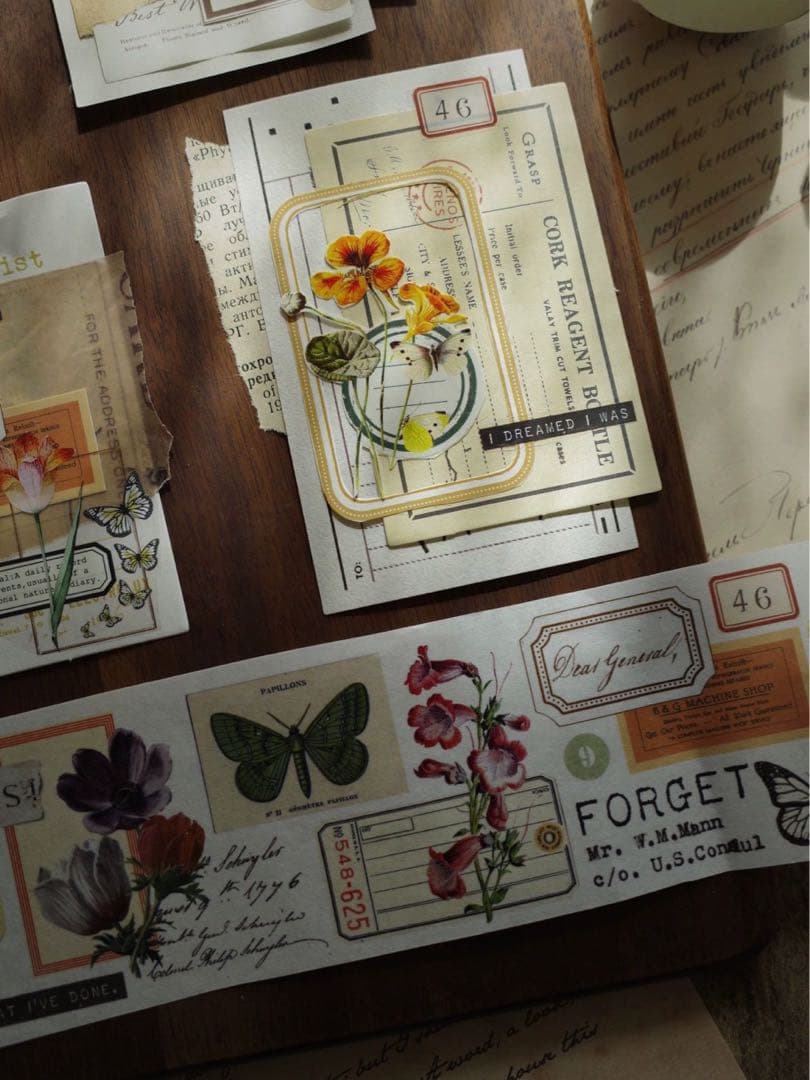 壹洱原创《票据》海外マスキングテープ　マステ 【1565】