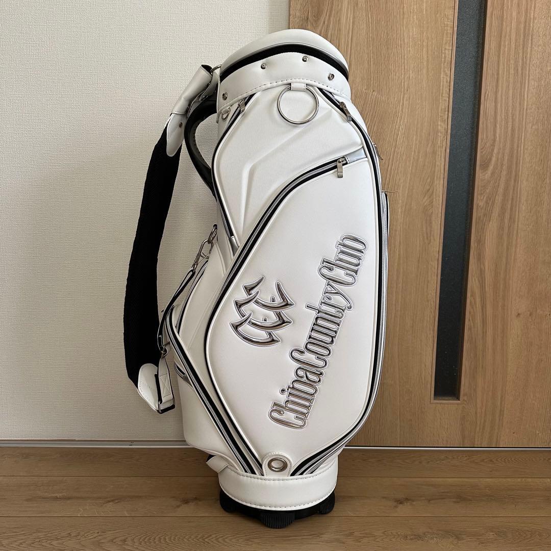 美品 千葉カントリークラブ キャディバッグ 8.5型 ホワイト