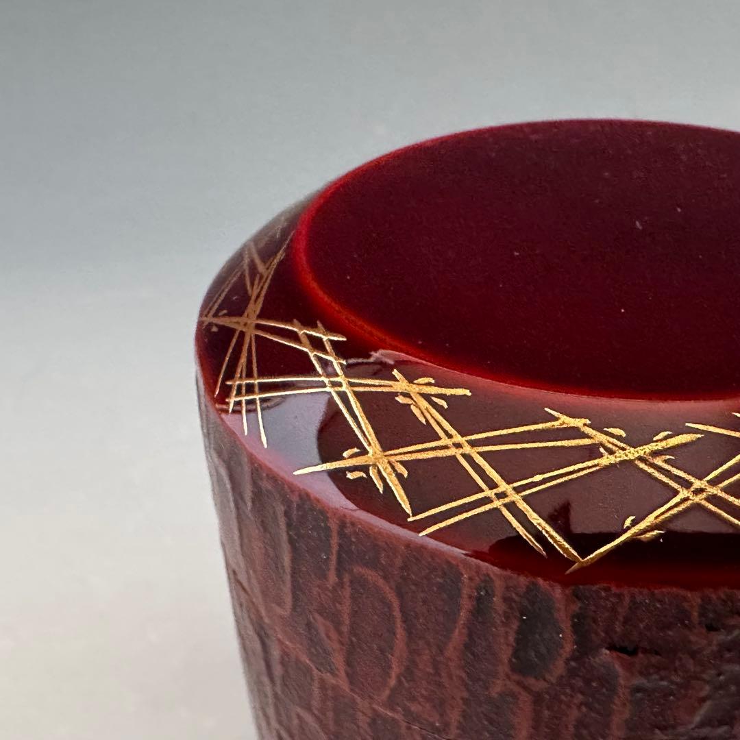 茶道具　松葉蒔絵　松皮塗　内銀　吹雪　薄茶器　吉田華正　共箱　山中塗　漆芸　棗