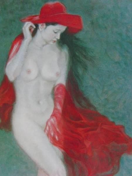 岩田浩昌、【風】、希少画集画、新品高級額・額装付、状態良好