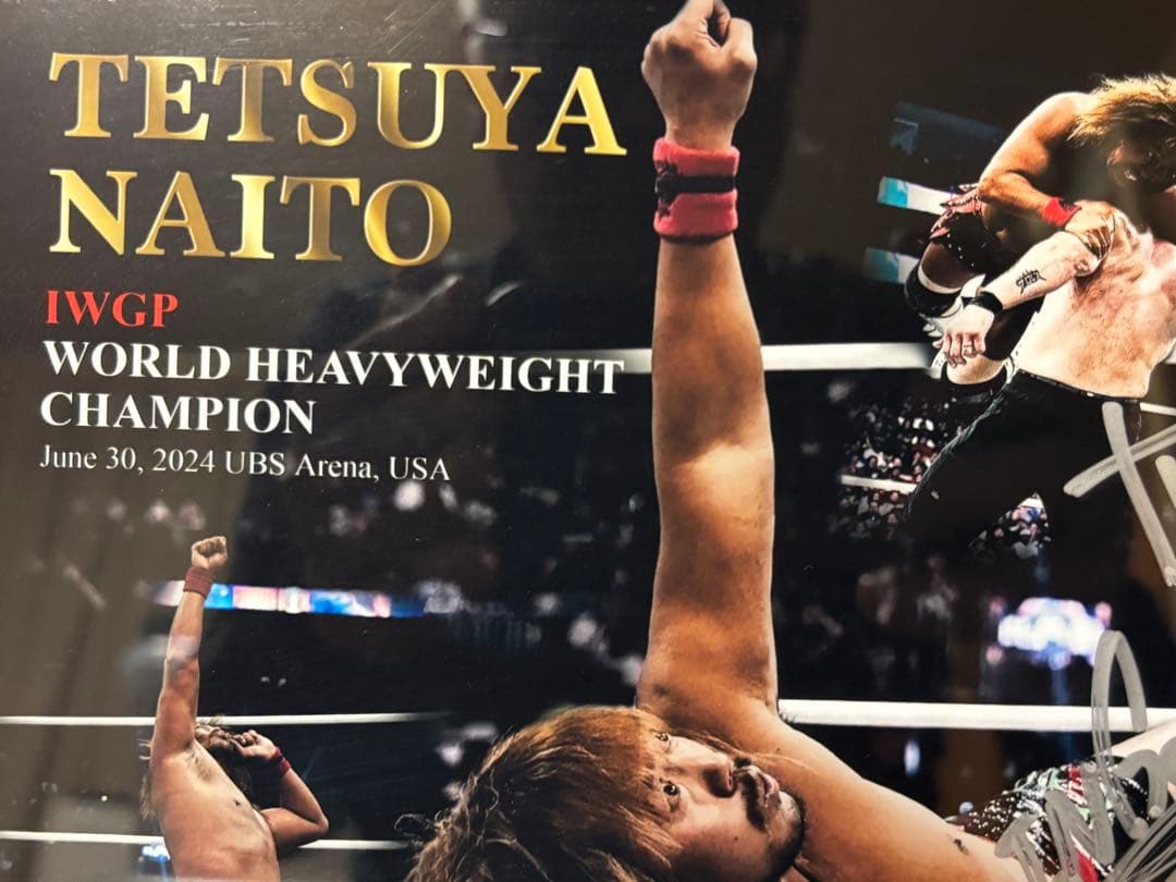 新日本プロレス 内藤哲也 直筆サイン入りフォトフレームIWGP世界ヘビー級王座