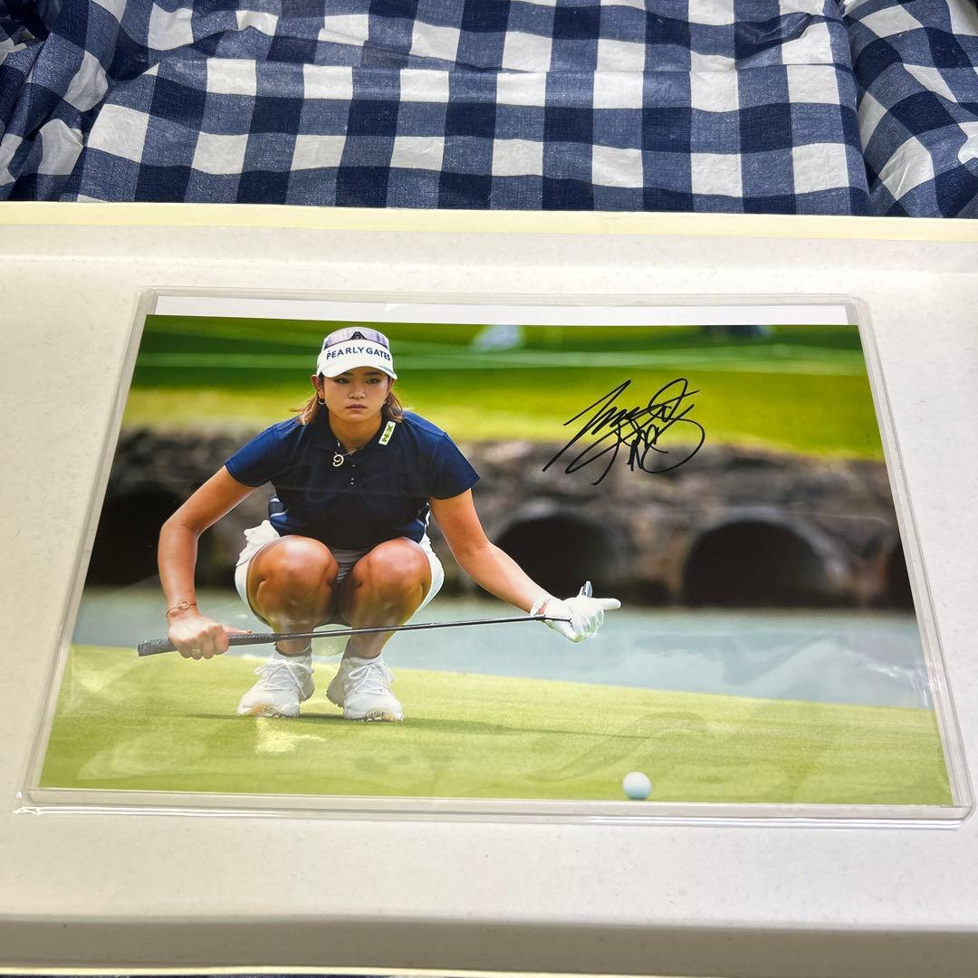 原 英莉花 直筆サイン入りフォト 女子　プロゴルファー