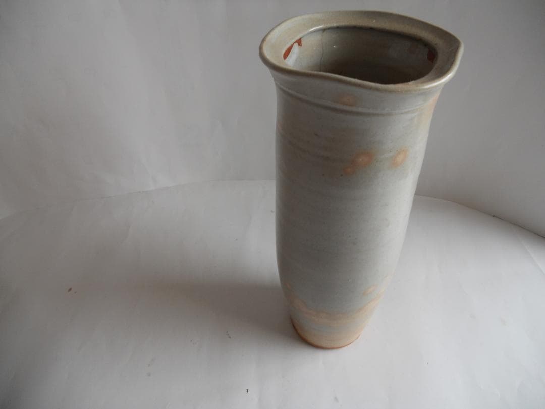 萩焼 十三代 坂田泥華 造 萩 四方 花入 共箱 花瓶 花生 花器 新品 未使用