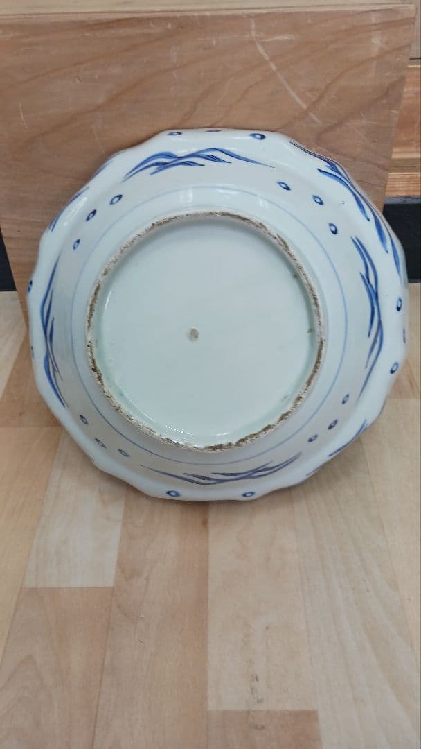 時代物　古伊万里　染付　大鉢　大皿　【昇龍梅花図】　箱付　江戸期