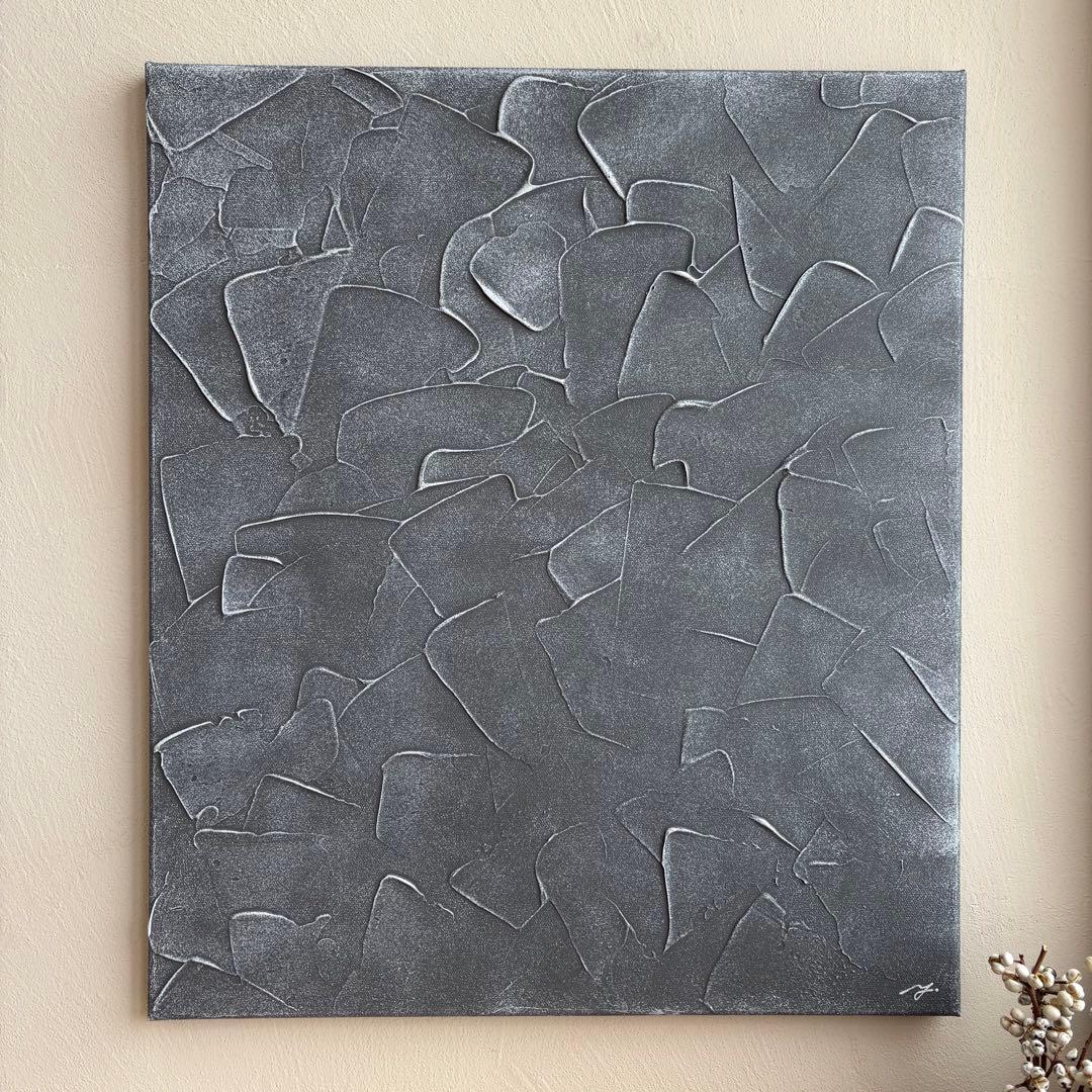 【soil（＃18）】アートパネル　テクスチャーアート　モノトーン　シンプル