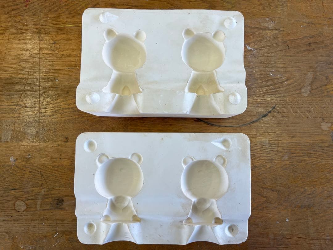 鋳込み用石膏型・動物5点セット（犬、熊、うさぎ①、うさぎ②、オットセイ）